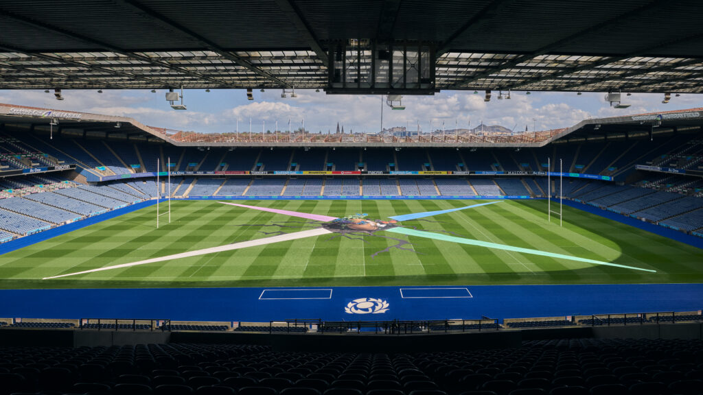 100 metre artwork commissioned by Skyscanner takes over Scottish Gas Murrayfield