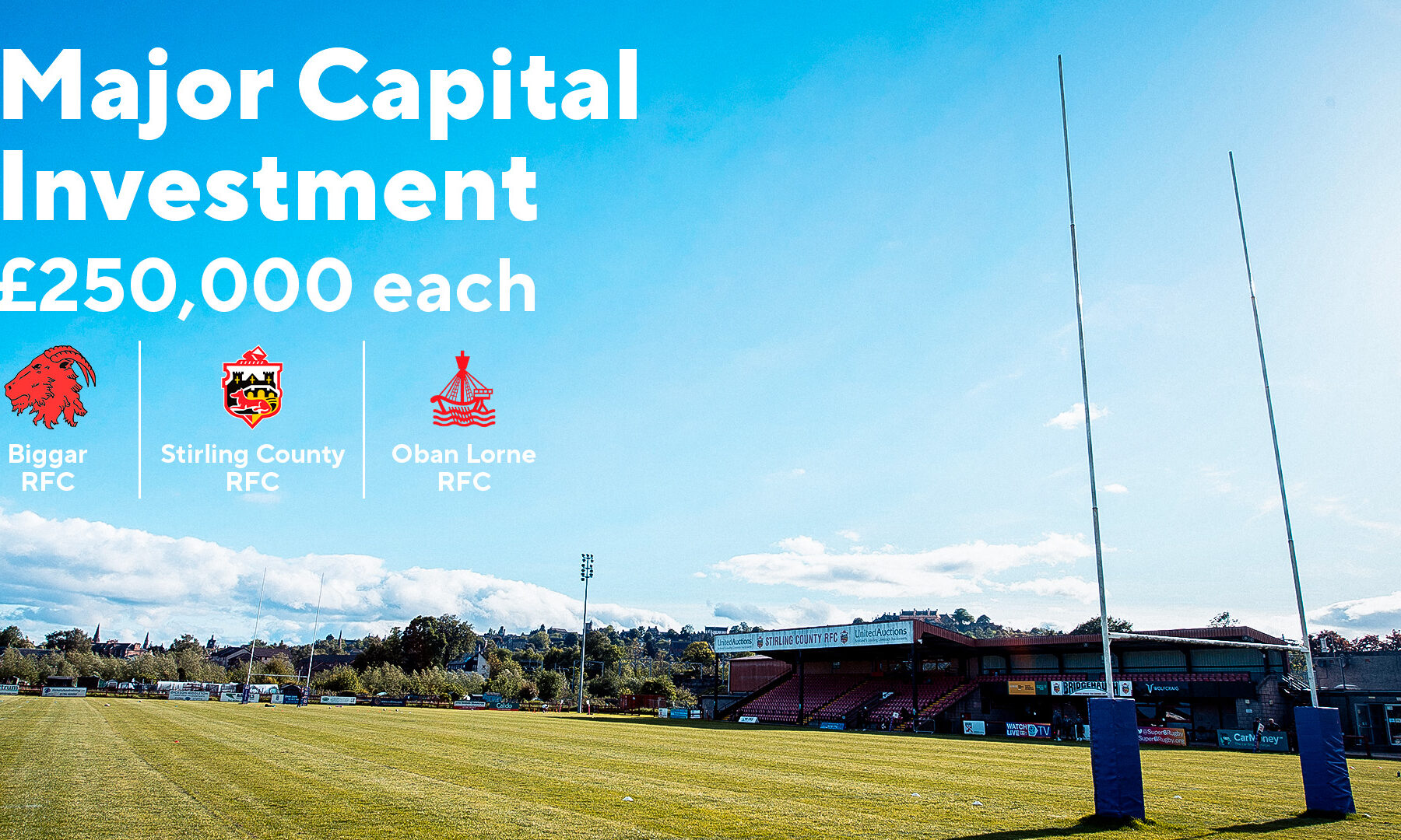 Three community clubs receiving Major Capital Investment to develop facilities